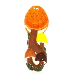 Vintage 1970s Retro Mushroom Spoonrest wall plaque